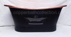 Smart-Look Matt Black Bateau Bañera para baño de adultos Liso Cobre Pulido Fabricado en India - Product Image 2