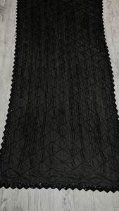 Magnifique sari noir pour occasions spéciales, orné de perles complexes et de détails faits main sur un tissu Georgette pur. - Product Image 2
