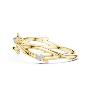 Anillo de Diamantes Cultivados en Laboratorio NATURES EMBRACE, Oro Amarillo de 18 Quilates con Baño de Rodio, Piedras Laterales, Regalo para Mujer, Compromiso, Boda, Fiesta - Product Image 3