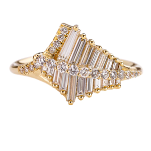 Bague Iced Jewelz taille baguette 1,50 carat en or jaune 14K plaqué or pour elle IGI - Product Image 4