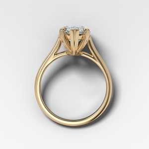 แหวนหมั้นเพชรทรงมาร์คีส์สำหรับผู้หญิง ทองคำขาว 14k สไตล์คลาสสิก แหวนแบบ Cathedral ขายส่ง เพชร CVD HPHT เพชรเลี้ยงในห้องปฏิบัติการ - Product Image 3