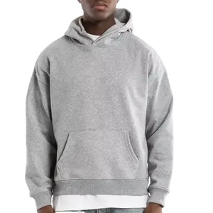 Sweats à capuche surdimensionnés épais en coton de haute qualité sans ficelle Logo personnalisé unisexe grande taille sweats à capuche pour hommes - Product Image 3