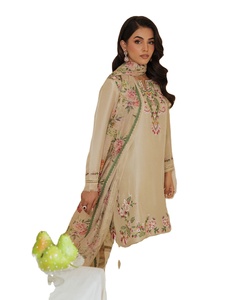 Conjunto de Salwar Kameez de Muselina de 3 Piezas Listo para Usar, Anarkali Kurta Pant, Vestido Largo Tradicional para Fiesta Diwali, Estampados Florales Vibrantes - Product Image 5