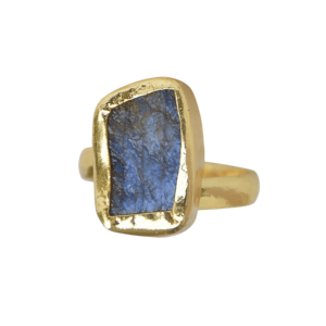 Bague en labradorite de Laxmi Jewellers, plaquée or 18 carats, sertie de pierres, tendance, unisexe, pour un usage quotidien - Product Image 3