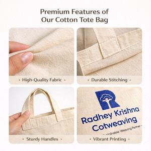 Bolsa de Tela de Algodón Reutilizable con Asas Largas, Logotipo Personalizado Impreso, Bolsa Ecológica para Uso Diario y Compras - Product Image 5