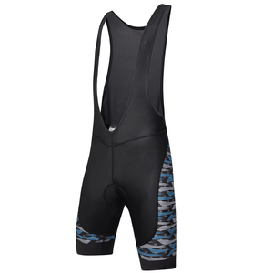 Cuissard de cyclisme pour homme noir avec motif bleu et blanc – Tenue de vélo haute performance - Product Image 1