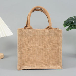 Sac de pique-nique en toile de jute naturelle, grande capacité, écologique, sac de transport multifonctionnel - Product Image 1