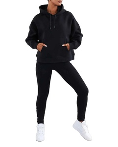 <b>Top</b> Selling Women's Casual Training Wear Eco-Friendly Fleece 100% Cotton Regular Fit Solid Pattern Custom Logo 2 Piece Set - Product Image 1