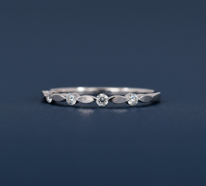 Anillo de Diamantes de Laboratorio de 0.18 Ct, Banda Redonda de Oro Blanco, Anillo de Diamantes Personalizado al por Mayor, Anillo de Boda de Laboratorio - Product Image 4