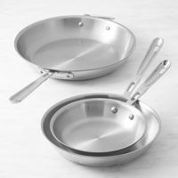 Ensemble de trois woks personnalisés en acier inoxydable, revêtement céramique antiadhésif nid d'abeille à trois couches, fond en cuivre, poêle à gaz extérieure