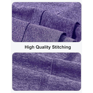 Sweat-shirt en coton à demi-zip, couleur violette, séchage rapide, pour la gym et le jogging, manches longues, unisexe, t-shirt à quart de zip pour adulte - Product Image 6