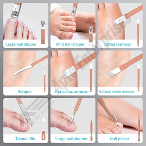 Juego de Herramientas de Manicura de Acero Inoxidable, Kit Completo de Cuidado Personal para el Cuidado de las Uñas, 31 Piezas, Cortaúñas y Set de Pedicura, Rosa Lujoso - Product Image 4