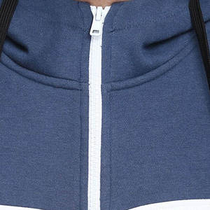 Sweat à capuche zippé surdimensionné en coton 100% respirant, avec blocs de couleur personnalisés, pour homme, automne, logo imprimé sur mesure - Product Image 5