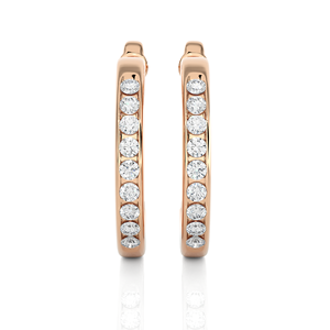 Premium <b>Gold</b> Plated Diamond <b>Huggie</b> Hoop Earrings Lab Grown Stones 18kt <b>Solid</b> <b>Gold</b> Elegant Daily Festive Wear for Wedding Party - Product Image 2