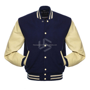 Plus Size Men's Custom Logo Eco-Friendly <b>Winter</b> Stand Collar Premium Quality <b>Leather</b> Varsity <b>Jackets</b> Wholesale - Product Image 2