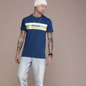 Camisetas de Hombre 100% Algodón, Diseño Personalizado con Logotipo Impreso en Color de Contraste, Último Diseño - Product Image 1