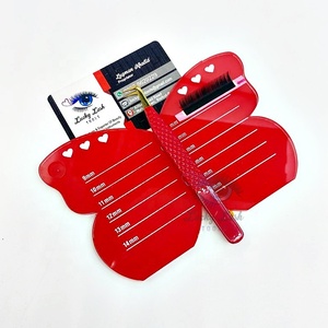 Bandeja de pestañas acrílica roja de mariposa personalizable BLT, etiqueta privada cuadrada, herramientas de extensión de pestañas al por mayor, diferentes cajas personalizadas - Product Image 3