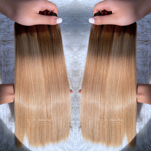 Faisceaux de cheveux raides blond miroir, extensions de cheveux humains vierges alignées sur les cuticules, perruques naturelles avec lacet frontal HD 13x4 13x6 - Product Image 1