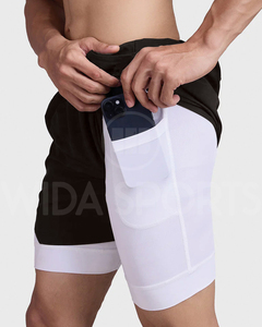 <b>Men</b> Quick Dry Training <b>Shorts</b> with Inner <b>Compression</b> <b>Shorts</b> 2-in-1 Gym Running Fitness <b>Shorts</b> - Product Image 3