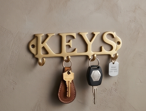 Modern Key Letter Coat <b>Hooks</b> Mirror Polished Aluminum Sleek Perfect For Stylish Home Key Racks And Organizers - Product Image 5