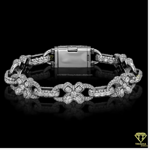 Exclusive Floral Statement Bracelet Featuring Brilliant Lab Grown Diamonds And Elegant Fine Jewelry Design - Product Image 1