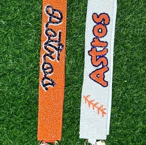 Stylish Modern Fun Cotton Handbag Accessories with Handmade Embroidery <b>Seed</b> Beaded Sports Style SPURS Design - Product Image 2
