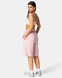 Shorts Bermuda roses pour femmes avec doublure contrastée, poches, taille élastique, tissu respirant et doux de haute qualité, shorts décontractés - Product Image 4