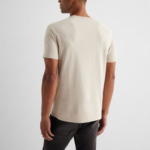 Men's <b>Cream</b> Short Sleeve <b>T</b>-<b>Shirt</b> With Floral Embroidery O-Neck Regular Fit Casual Jersey Cotton Top - Product Image 6