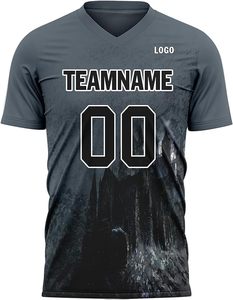 Ensemble de maillots de football pour hommes personnalisables, impression numérique, manches courtes, respirant, taille plus, séchage rapide, mélange de coton, sangle réglable - Product Image 2