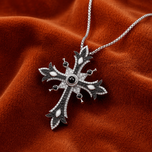 <b>Silver</b> Iced Out Gothic Cross Moissanite Pendant Charm Hip Hop <b>Necklace</b> Luxury Statement Jewelry Gift <b>for</b> <b>Men</b> Women Edition - Product Image 3