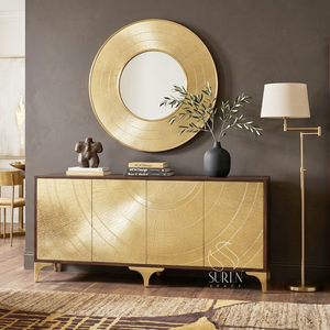 Cómoda de Diseño con Cajones de Madera Maciza con Acabado Natural Estilo Indio, Último Modelo Hecho a Mano para Sala de Estar - Product Image 1