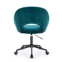 Chaise de bureau ergonomique pivotante à 360 degrés, multifonctionnelle, moderne, avec revêtement en velours et structure en fer, hauteur réglable