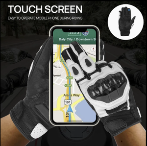 Gants de moto en cuir à doigts complets, compatibles écran tactile, protection moto, vente chaude usine - Product Image 6