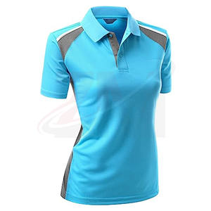 เสื้อโปโลผู้หญิงแฟชั่นใหม่สีน้ำเงิน 3 กระดุม ผลิตในปากีสถาน ราคาสมเหตุสมผล รับสกรีนโลโก้แบรนด์ตามสั่ง - Product Image 5