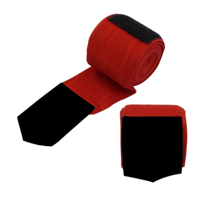 Red Nylon Boxing Hand <b>Wrap</b> with <b>Black</b> End Durable Training Wrist Support for MMA Muay Thai - Product Image 2