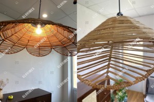 Lampe suspendue en bambou et rotin de la collection Signature, luminaire décoratif pour les projets hôteliers - Product Image 3
