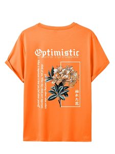 T-shirt pour homme en coton lourd avec citation optimiste, imprimé au dos, coupe classique, 100% coton jersey respirant - Product Image 1
