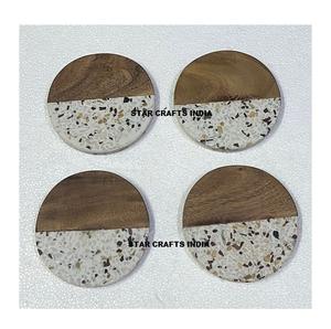 Orange Resin Eco-Friendly <b>Cup</b> Coasters Square Floral DIY Design Handmade Personalized Custom Logo Dried Flower <b>Cup</b> <b>Mat</b> Pad - Product Image 2