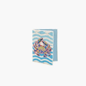 Handmade <b>Beaded</b> 100% Cotton Fabric Double Passport Cover Colorful Stripes Stylish Foldable Multifunctional Outdoor Travel - Product Image 1