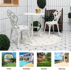 Set di Mobili da Giardino in Alluminio Pressofuso con Design a Rosa, 1 Pezzo - Product Image 4