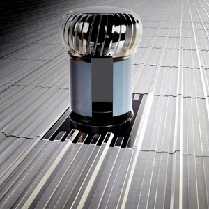 Système d'évacuation de toit industriel hybride 2 en 1 à double fonction avec ventilateur axial motorisé et ventilateur turbo à énergie éolienne - Product Image 5