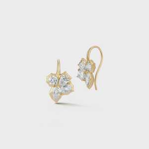 Multi Cut Lab Grown Diamond Cluster <b>Earrings</b> Pear <b>Emerald</b> Marquise Round Prong Poppy Hook Drop <b>Stud</b> 14K 18K Solid Gold Wholesale - Product Image 4