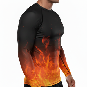 เสื้อรัดรูปแขนยาวแบบยูนิเซ็กซ์สำหรับวิ่งออกกำลังกาย แห้งเร็ว เหมาะสำหรับ BJJ MMA ยิวยิตสู ฝึกซ้อมกีฬาต่อสู้ - Product Image 2