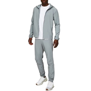 Ensemble deux pièces personnalisé sans marque pour hommes 100% veste en nylon coupe-vent de pluie survêtement de sport de course à pied - Product Image 1
