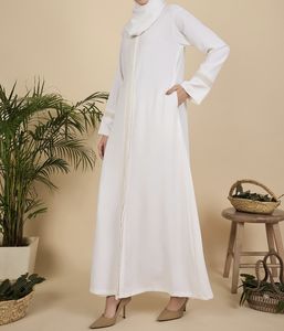 Best2026 Dubai, Hermosa Ropa Islámica Tradicional Blanca para Mujer, Abaya de Arabia Saudita, Abaya de Dubái, Ropa Musulmana, Prendas del Golfo - Product Image 6