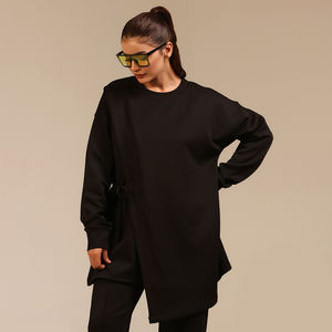 Hauts modestes personnalisés OEM pour femmes – Blouses musulmanes décontractées à manches longues de haute qualité avec col rond et design plissé, couleur unie - Product Image 5