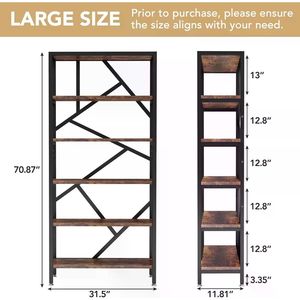 Libreria Industriale Etagere con 6 Ripiani, Scaffale Espositivo, Librerie e Scaffalature - Product Image 3