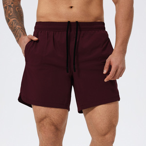 Quick Drying Breathable Skin Friendly Sports and Fitness Double-<b>layer</b> Side Pocket Men's Shorts Running Tennis Basketball Shorts - Product Image 4