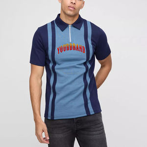 Camisa de Algodón Negra para Hombre, Manga Corta, Logotipo Frontal, Ribete en Contraste, Corte Regular Informal, Estampado Oxford, Transpirable, Bloques de Color - Product Image 4