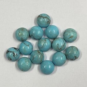 Vente en gros de cabochons turquoise à matrice de cristal naturel AAA Grade 9mm, pierres précieuses de guérison ovales en vrac pour la fabrication de bijoux compétitifs - Product Image 1